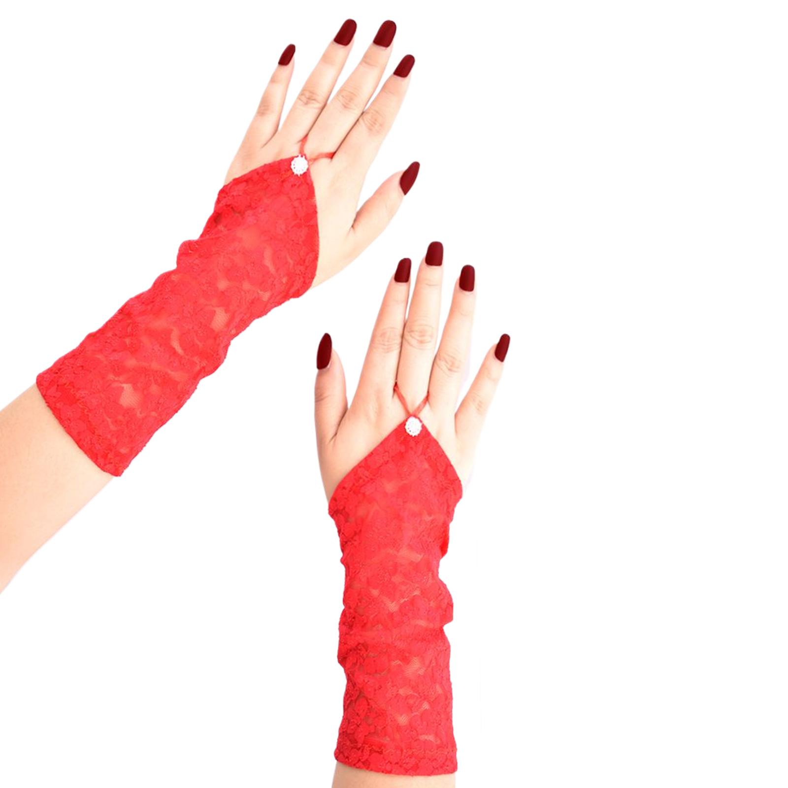 Evening Dress Gloves for Women Lady Fingerless Gloves Proms Dress up Flapper Gloves 1920s Theme Gloves 1 красный