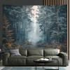 Misty Forest Path Digital Printing Polyester Wall Hanging Tapestry Decorative Living Room Bedrooms Office Background Gif