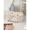 Bear Sweetheart Quilted Storage Bag With Zipper For Students And Daily Use