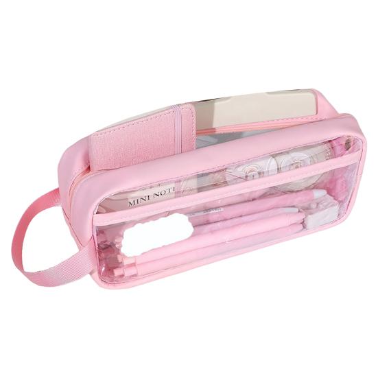 Pouzdro na tužku Velkokapacitní Průhledné Viditelné Vodotěsné s rukojetí Minimalistická krabička na psací potřeby pro studenty středních a středních škol Denní použití