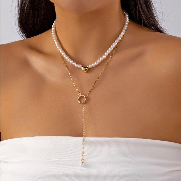 Vintage Gold Color Long Chain Water Drop Necklaces for Women Simple Metal Zircon Sun Geometric Tassel Choker Aesthetics Jewelry