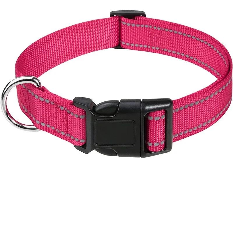 Reflective Dog Collar Strap with Adjustable Safety Nylon Pet Collar Pet Traction Rope Suitable for Small and Medium-Sized Pets