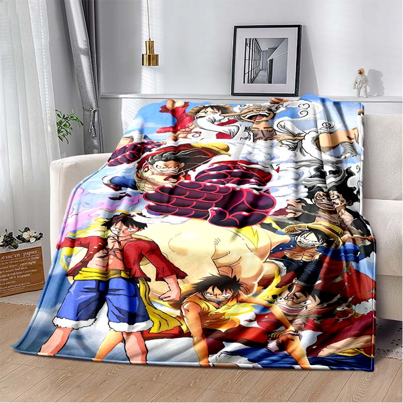 

Monkey D. Luffy anime print blanket, warm and comfortable flannel blanket, suitable for bedrooms, sofas, beds, chairs, picnics, 75x90cm