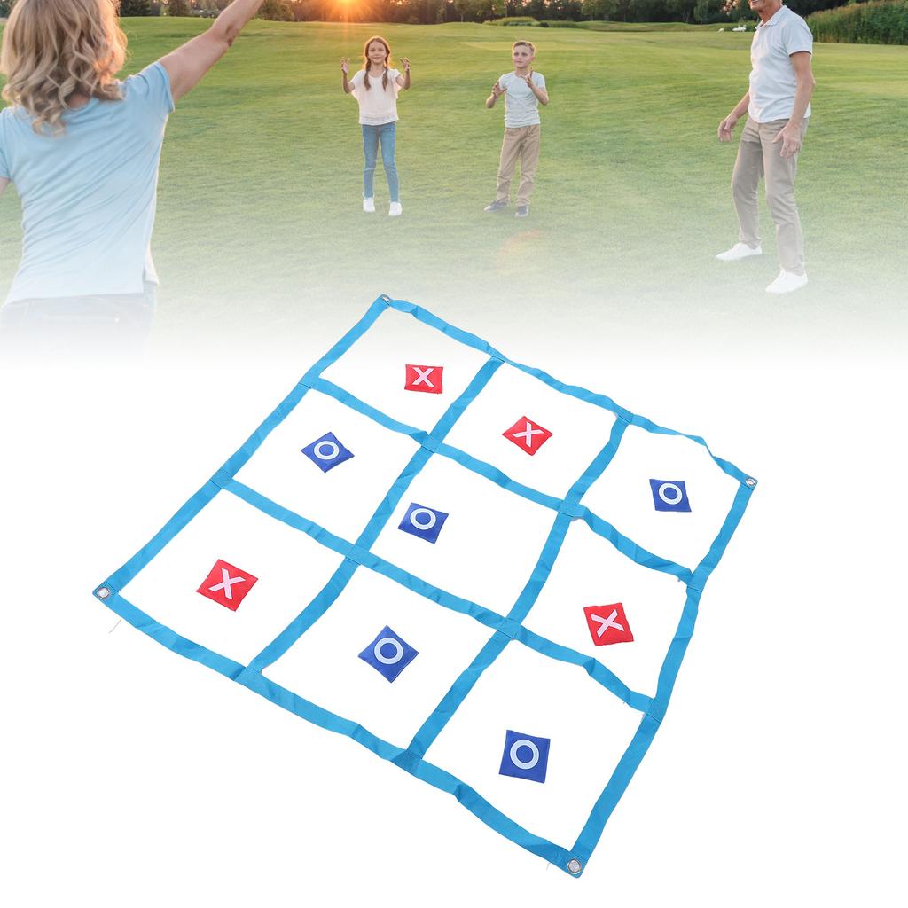 Large XO Outdoor Game Nylon XO Board Toss Yard Game with X and O Bn Bags Drawstring Bag for Kids Backyard Lawn Camping Games