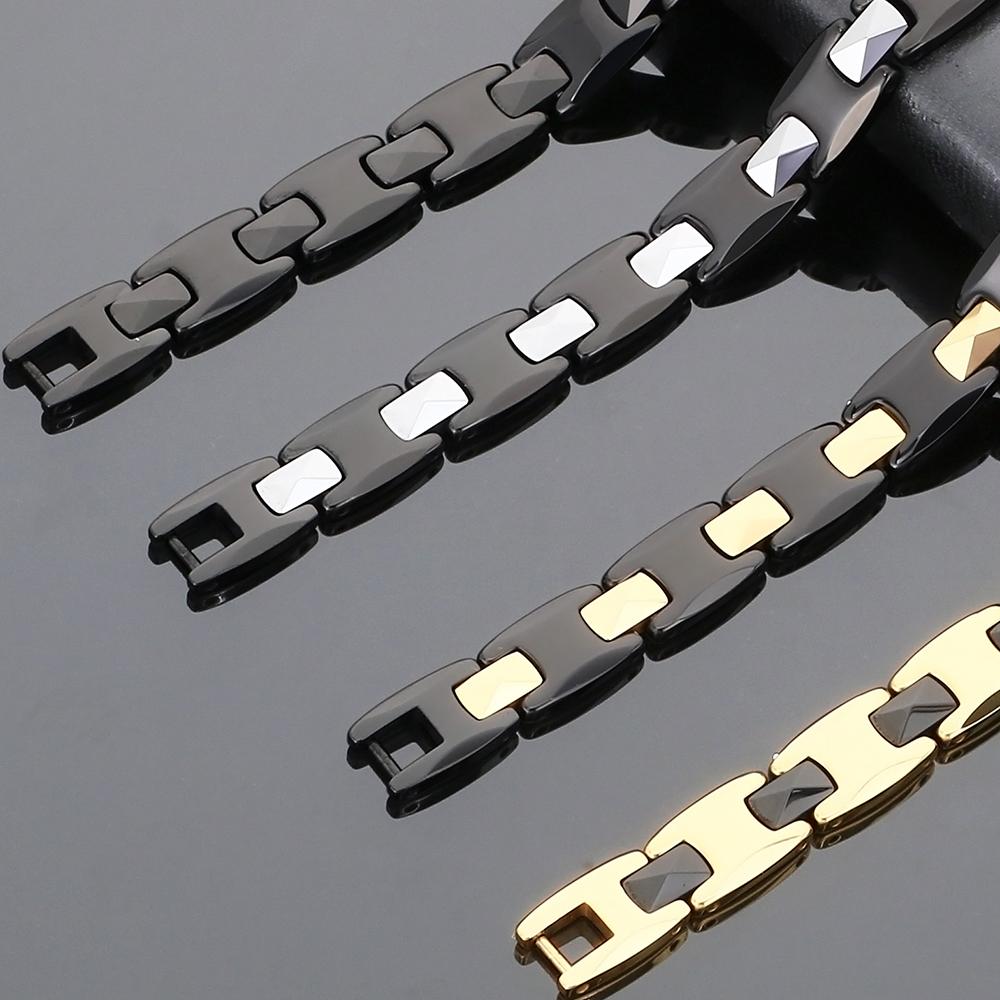 Herren Magnettherapie Germanium Armbänder für Herren Vakuumbeschichteter Wolframstahl Hypoallergener Gesundheitsschmuck Mode Geschenke für Ihn