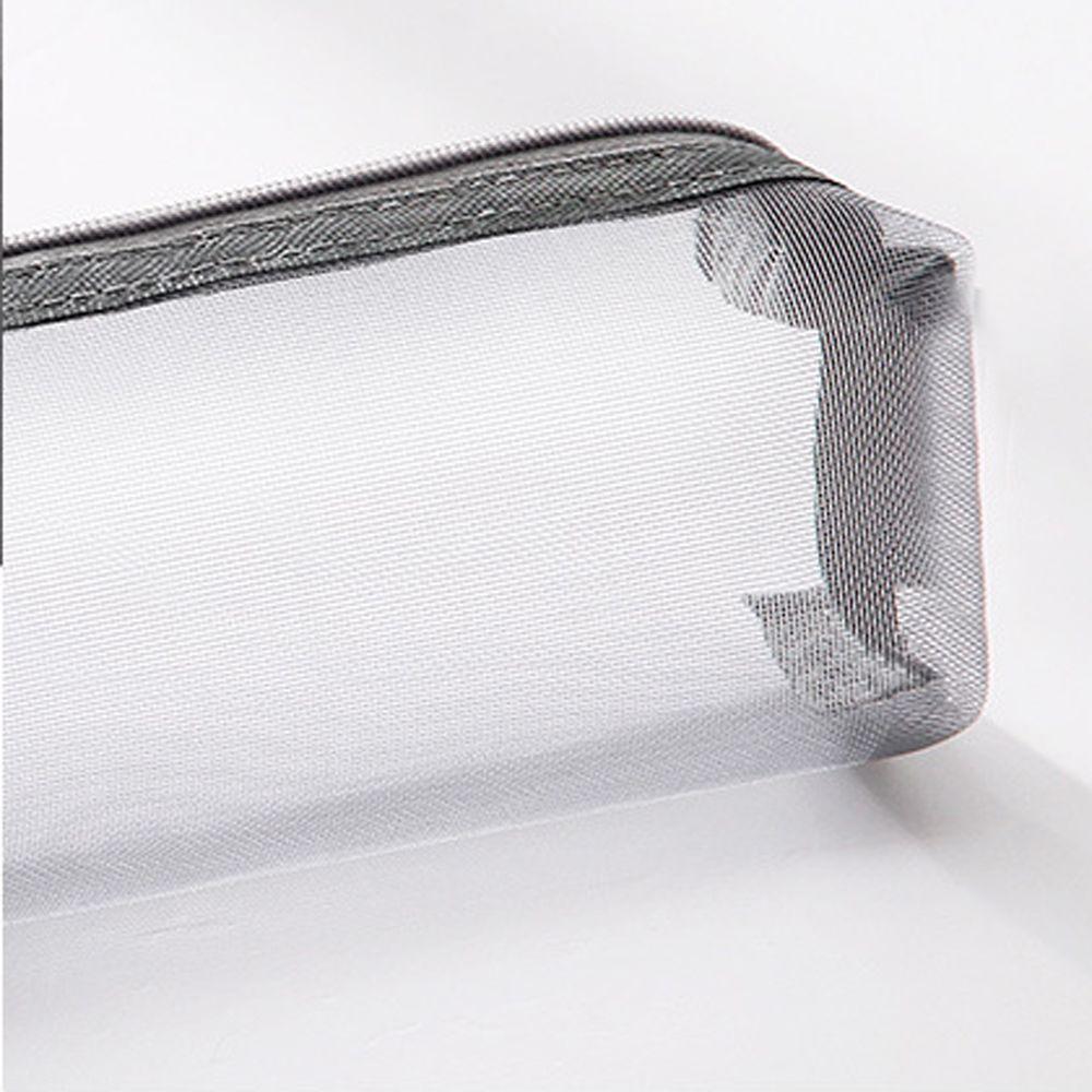 Purse Handbags Cosmetic Makeup Transparent Grid  Zipper Pencil Case Mesh Pen Bag Cosmetic Storage