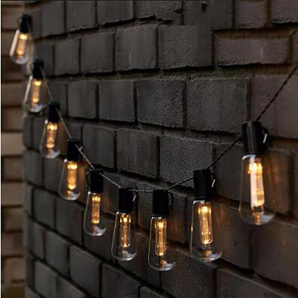 5M/20LED Outdoor Solar String Lights For Edison Bulbs Garden Decor Lamp Waterproof