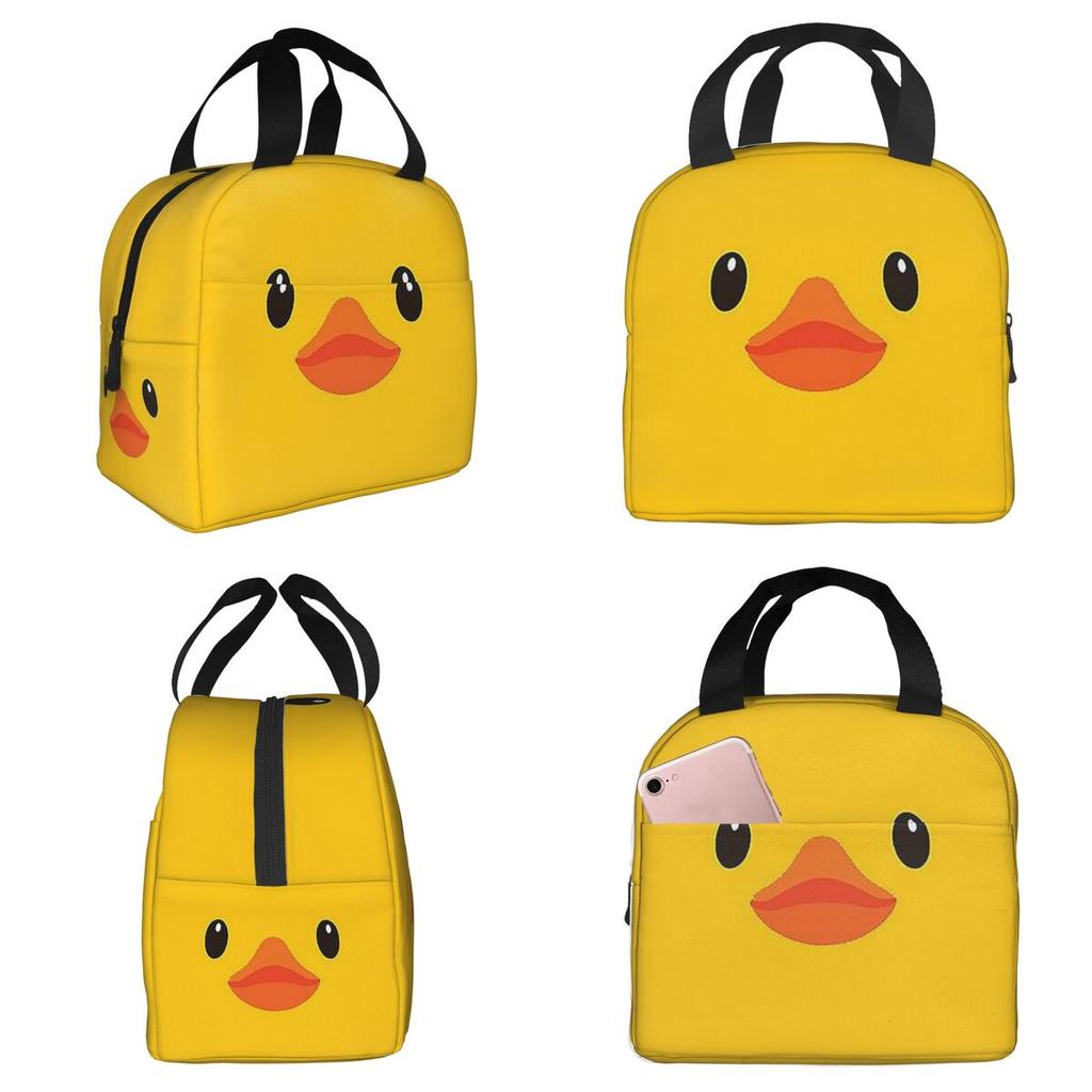 Yellow Rubber Duck Insulated Lunch Bag for Women Office Cooler Thermal Food Box Tote Portable Lunch Boxes Container