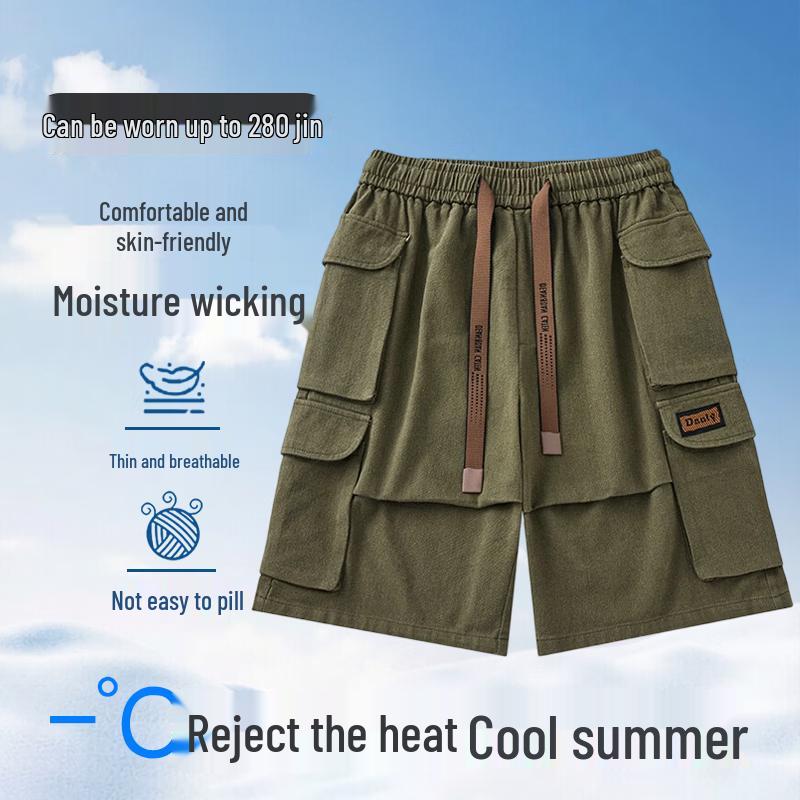 Men s Loose Fit Multi-Pocket Cargo Shorts 5XL