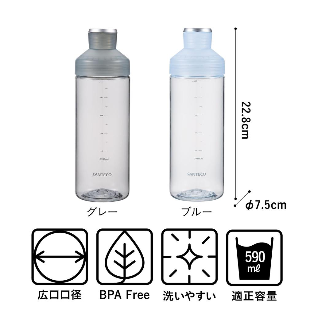 CB Japan LIMA Water Bottle with Aluminum Ideal for Outdoor and Protein Drinks 690, SANTECO, 690ml, Blue, Cold/Room Temperature, Tritan, BPA-Free,