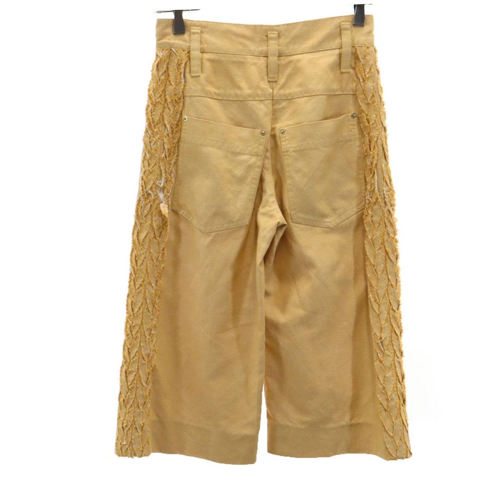 Louis Vuitton Made In France Linen Blend Cropped Pants 34 Camel Women Used