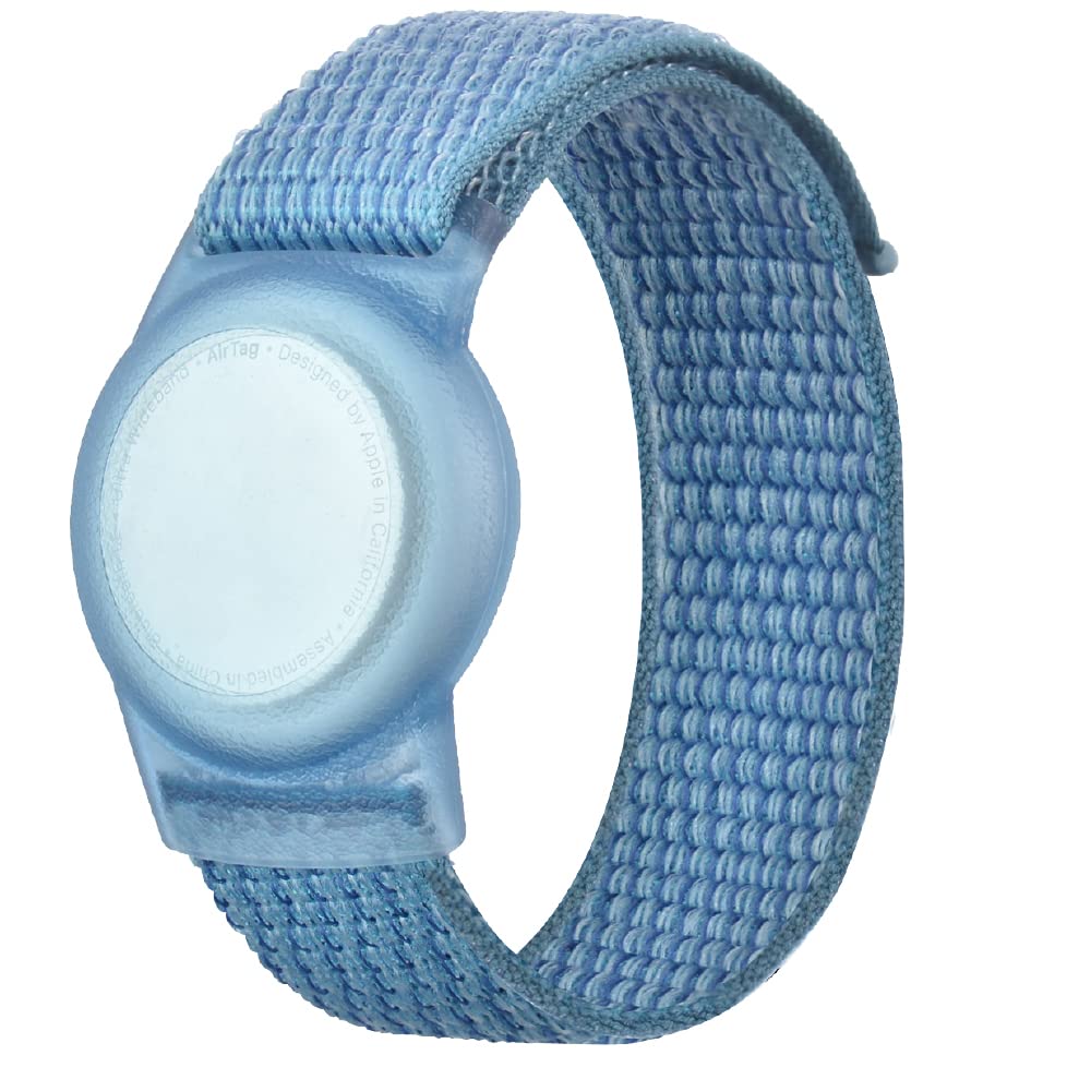 shttown Kids' Air Tag Holder Wristband, Cute, Lost & Prevented, Easy to Adjust, Durable Velcro Closure (Blue)