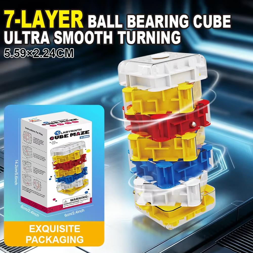 Novelty Fun 3D Maze Ball Interactive Puzzle Roller Cube STEM Learning Toy for Kids Teens Stress Cognitive Skill Game