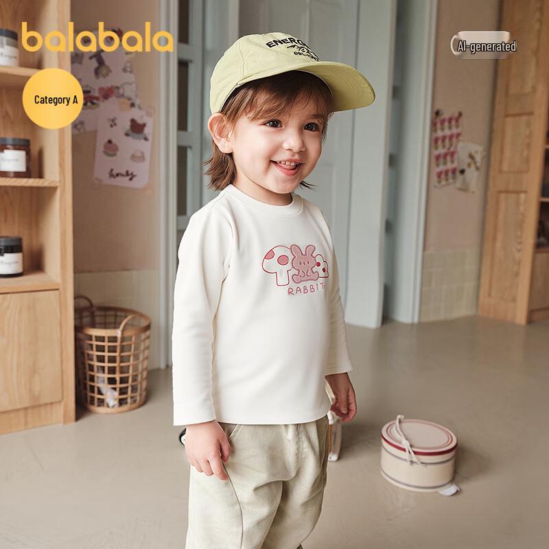 Balabala Baby Unisex Cartoon Cotton Long-Sleeve T-Shirt