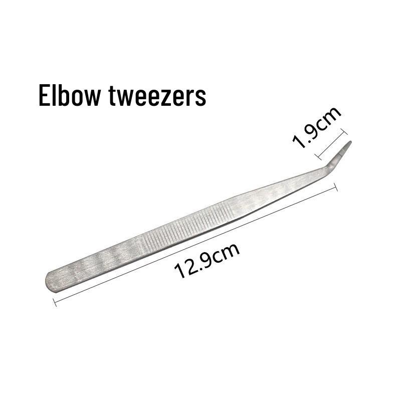 High-quality Thickened Stainless Steel Tweezers: Straight & Bent Tips, Sewing Clips, Needle & Thread Threading Tools