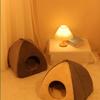 Teepee Shape Cat Cave Bed Pet Tent House Soft Cushion Anti-Slip Bottom
