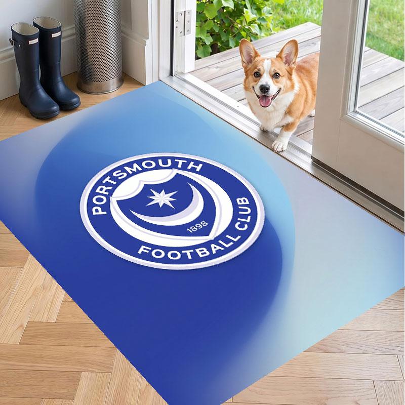 Weicher Teppichboden Portsmouth FC Muster Teppichboden Dekorationsmatte für Heimzimmer Dekoration