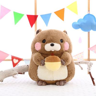 1pc 25cm beautiful Cute Marmot Plush Toy Stuffed Soft Lovely Hamster Holding Food Plush Pillow For Children Birthday Kids Gift светло-коричневого