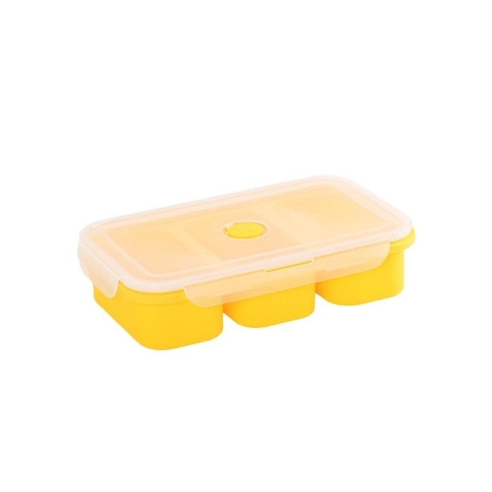 

Silicone Soup Ice Cube Molds 3-Grid Food Meal Molds Durable Freezer Soup Tray Soup Storage Yellow 750ml