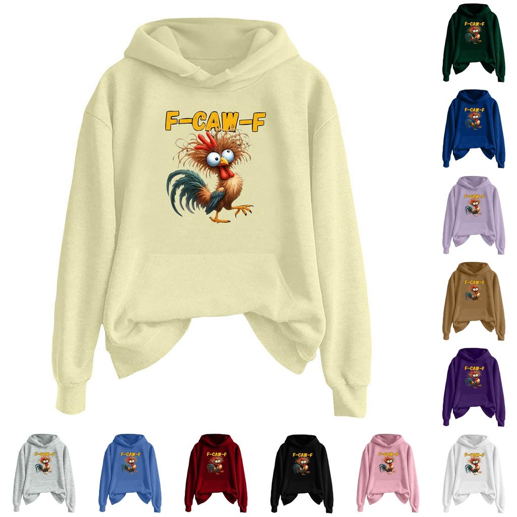 Women's Fashionable Casual Long Sleeve Hooded Printed Sweatshirt