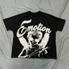 Vintage Cupid Angel Graphic T Shirt Emotion Cursive Letter Print Oversized Short Sleeve Tee Unisex Streetwear