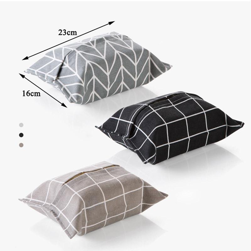 Cotton Linen Tissue Box Case Paper Box Table Napkin Holder Box Desktop Paper Holder Tissue Case Seat Type Car Tissue Box Cover