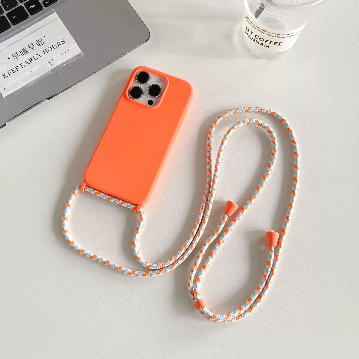 

Чехол для телефона iPhone 16 14 13 15 Pro Max 12 11 X XR XS 7 8 Plus SE 2020 2022 с регулируемым ремешком через плечо, мягким чехлом For iPhone 16 Pro Max&silicone&Case & Strap