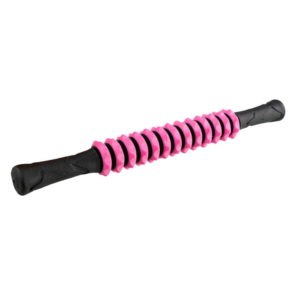 Pink Massage Stick Plastic Roller Full Body Massager for Deep Tissue Relaxation Blood Circulation Relief Stick