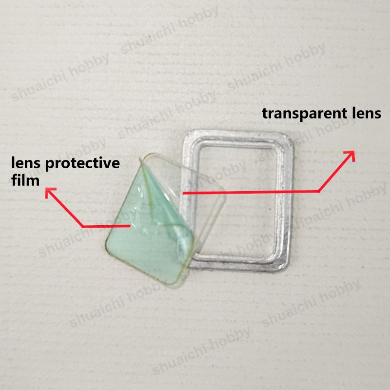 12PCS Alloy Square Porthole w PVC Lens Model Miniature Boat Windows Length 20/17/14.5/11.5mm for Simulated Ship Decorative Parts