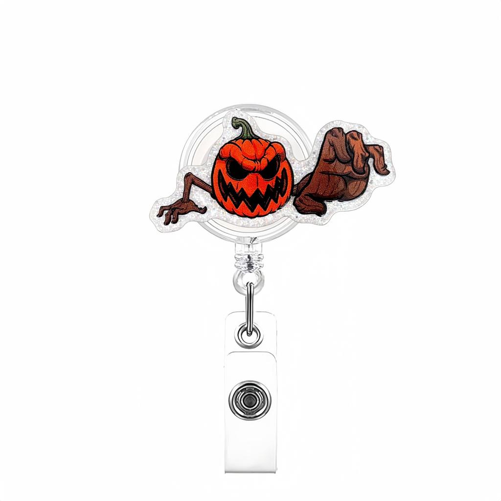 Funny Halloween Badge Reel Retractable For Nurse Doctor Horror Spooky Ghost Badge Holder With Alligator Clip Id Name Card Access