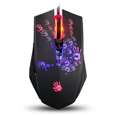 A60 Black Neon Switch Nastavitelná herní myš s pokročilým laděním zbraní Makro Světelný úder Nejrychlejší odezva Méně od Bloody Gaming Infrared-Micro