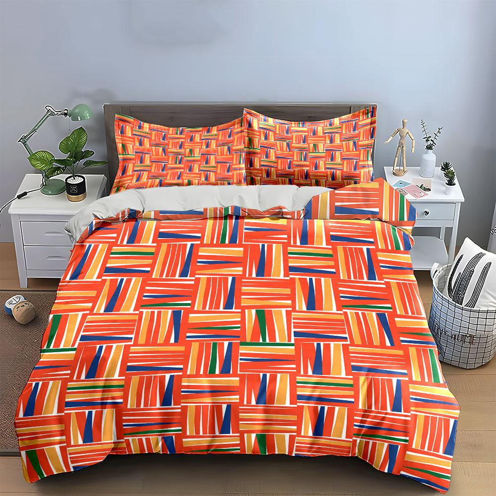 "Colorful Geometric Print Set" Bedding Duvet Cover Set Duvet Cover Pillowcases (1 * Duvet Cover 2 * Pillowcases, Without Duvet Insert)