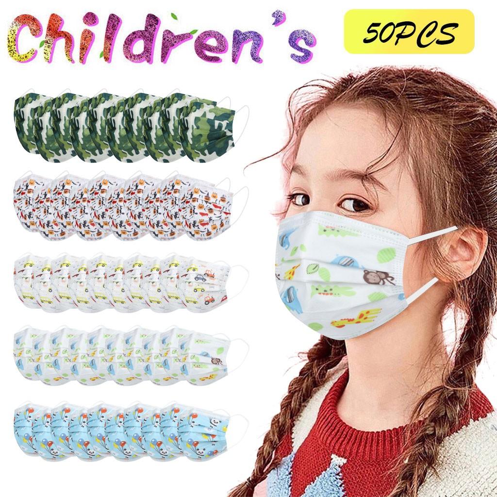 Buy Maelove 5 Patterns Of 50PC Mask Face Mask Industrial Children Printed Disposable at