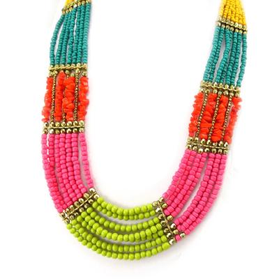 [K6525] - 'Kilimanjaro' Necklace Tutti Frutti