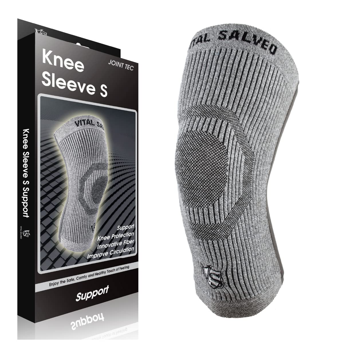 

3D Knee Sleeve Knee Support Knee Pad Light [VITAL SALVEO] S-SUPPORT CJ-5108/5109 (XXL, Gray, 1)