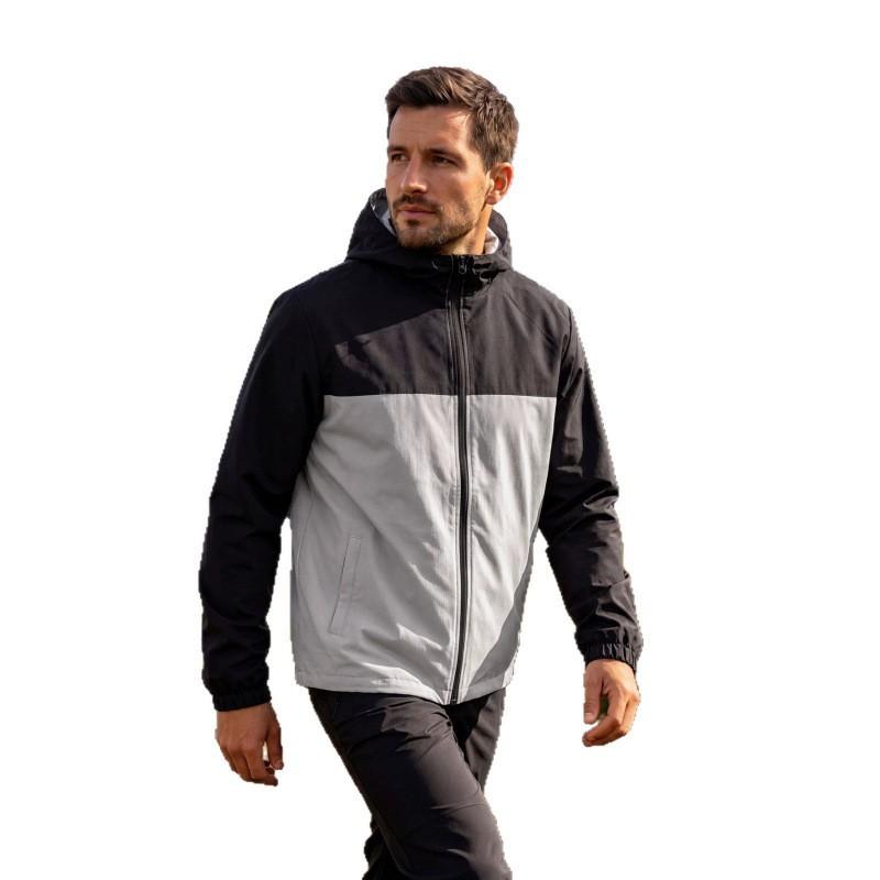 Mens Outdoor Jacket Lightweight Hiking Camping Hooded Windbreaker Sports Coat