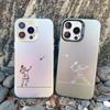 Aircraft Airplane Heart Couple Phone Case For Apple iPhone 16 15 13 12 11 Pro Max 13 Mini 14pro Max Plus Shockproof Laser Covers