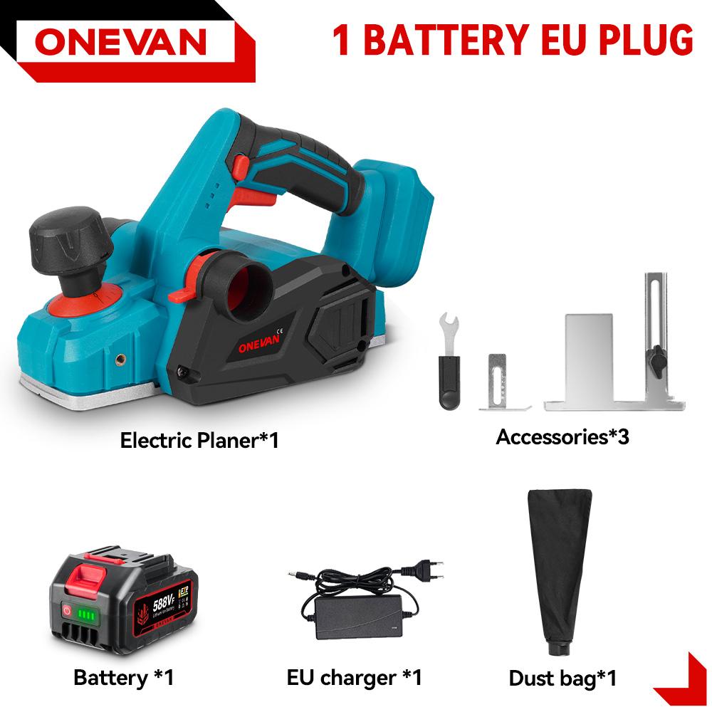 ONEVAN Electric Planer 82MM Handheld Electric Router Trimmer Woodworking Power Tool For Makita 18V Battery Pin