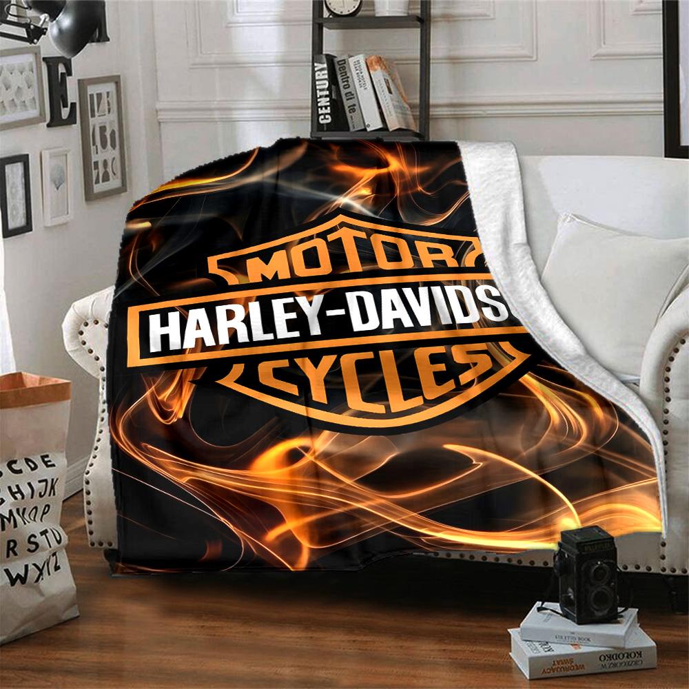 1 pezzo Coperta Harley-Davidson, Regalo, per Uomini e Donne, Coperta Morbida, Buona per Divano Letto Divano Viaggio, Coperta Leggera in Flanella