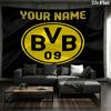 Borussia Custom Name Wall Tapestry Aesthetic Wall Hanging Printed Fabric Blanket Decorative Tapestries for Bedroom Living Room Home Decor