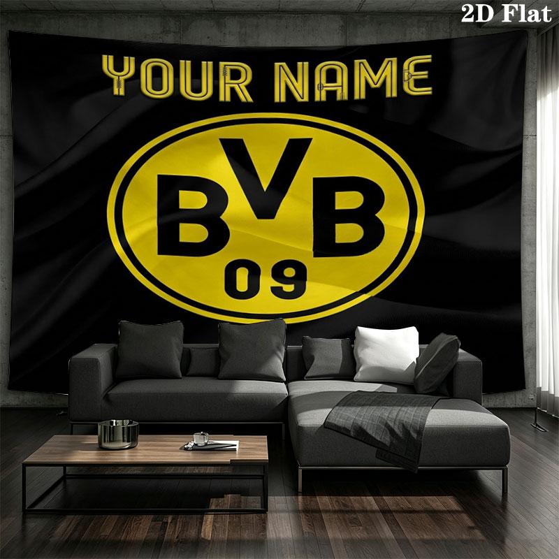 Borussia Custom Name Wall Tapestry Aesthetic Wall Hanging Printed Fabric Blanket Decorative Tapestries for Bedroom Living Room Home Decor