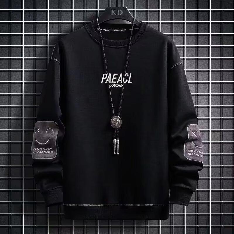Men'S Long-Sleeved T-Shirt Spring And Autumn Tide Brand Trend Loose Hong Kong Style Sweater Men'S Bottoming Shirt Wear-Resistant Clothes