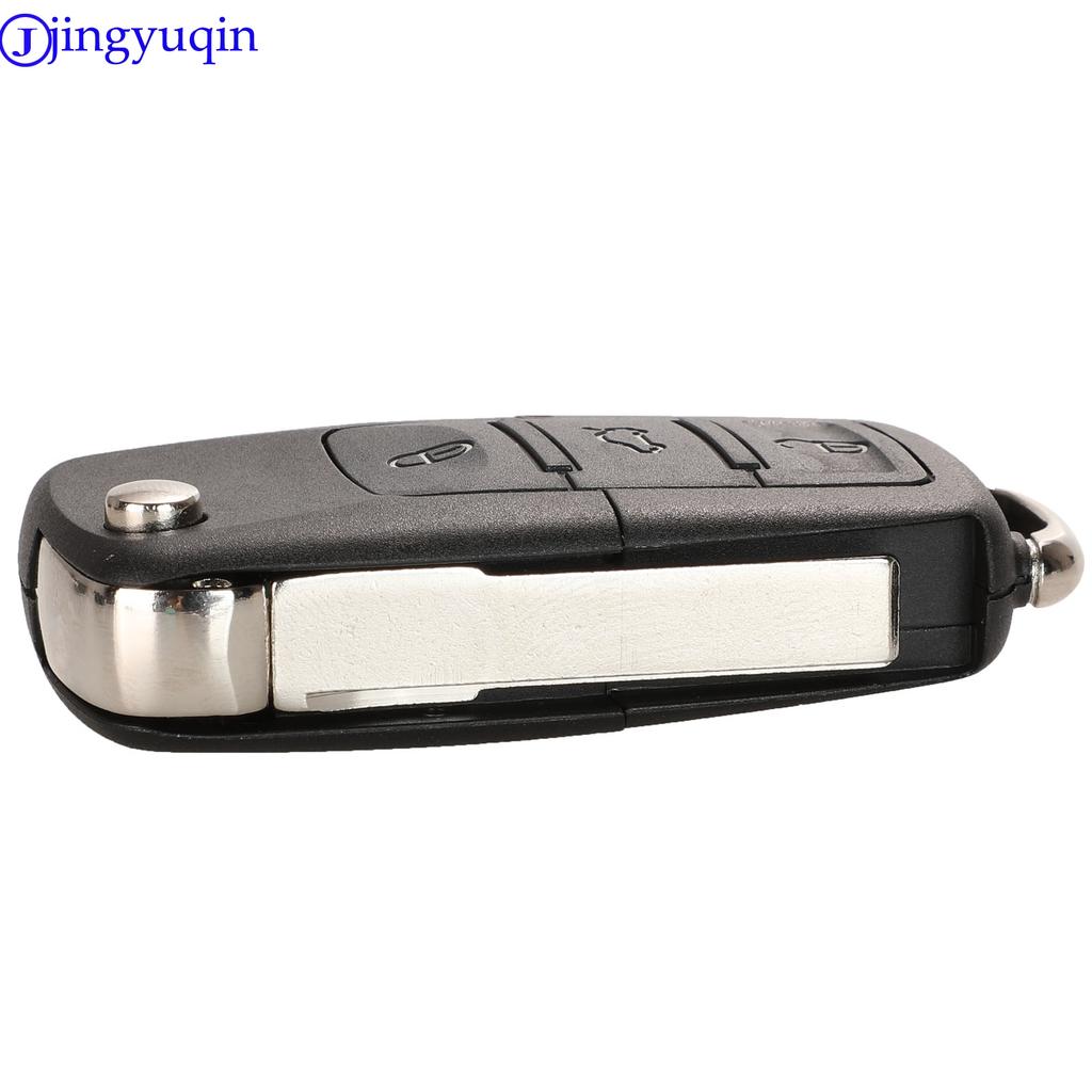 jingyuqin  2/3/4 B Folding Car Remote Key Shell Case Fob For VW Passat Polo Golf Touran Bora Ibiza Leon Octavia Fabia