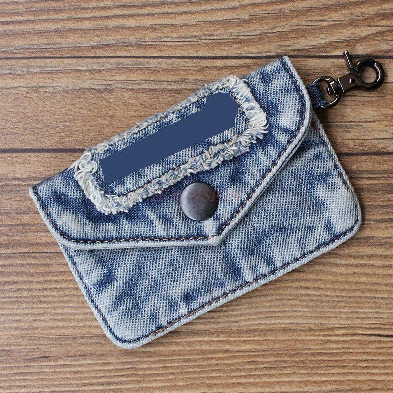 1pcs Retro denim fabric card bag for men and women, compact, ultra-thin, simple, zero wallet, driver's license
