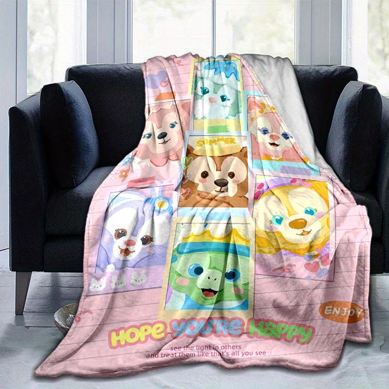1pc, Duffy and Friends (14) Home Decor Flannel Blanket, Perfect Gift for Bedroom, Living Room, Travel, Camping, Car, Beach, Office Nap, Ideal Sofa Thr