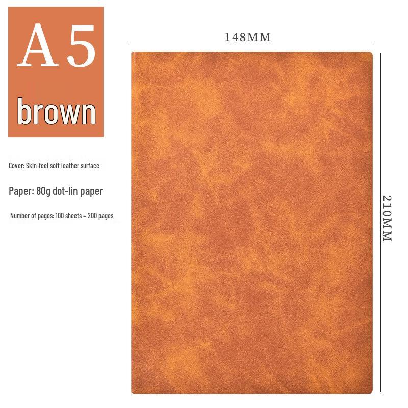 A5 PU Leather Sheepskin Notebook with Custom Logo - Business Diary & Meeting Minutes Book