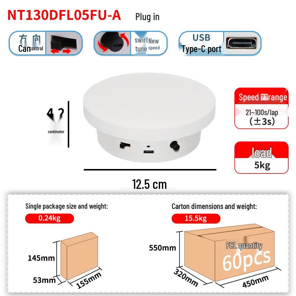 Electric Variable Speed Rotating Turntable for Photography: 360° Panoramic Display Stand for Live Shoots and Video Production