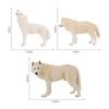 9-Piece Wildlife Park Simulation: Solid Male Wolf, Howling Wolf, White Wolf, and Wolf Cub Figurine Set