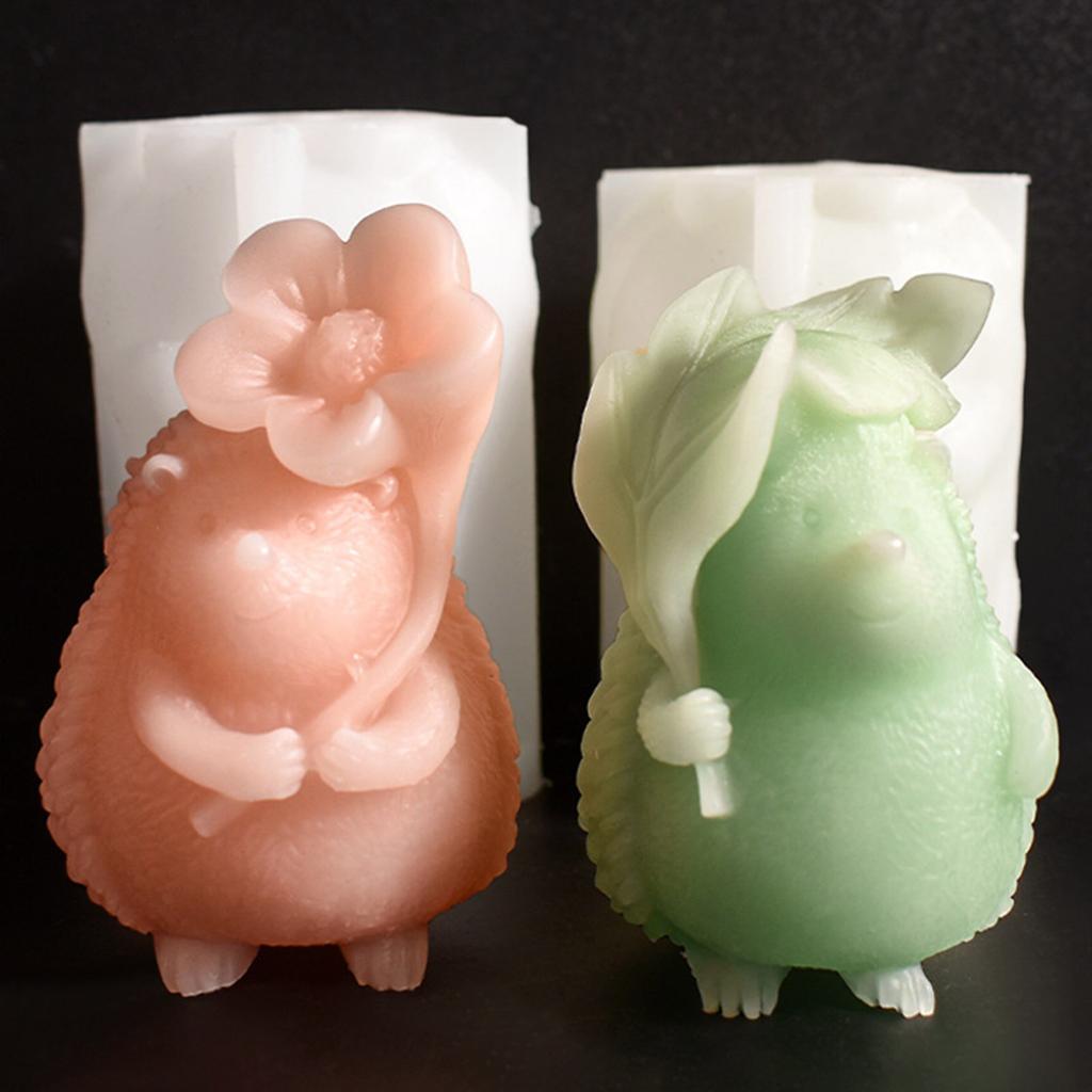 Fashionable Hedgehog Shaped Candlestick Sturdy Silicone Mould for Resin and Art Craft Supplies Home Decoration Mould