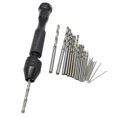 0,2-3,4 mm Mini-Handbohrer-Satz Manuelles schlüsselloses Bohrfutter Pinzette Drehwerkzeuge für Modelle Hobby DIY Holzhandwerk Handgefertigte Werkzeuge